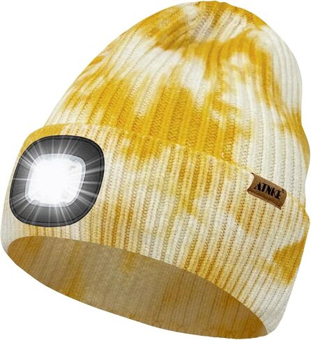 ATNKE LED Lighted Beanie Cap,USB Rechargeable 4 LED Running Headlamp Bright Hat with Light Tech Gifts for Men and Women in Saudi Arabia