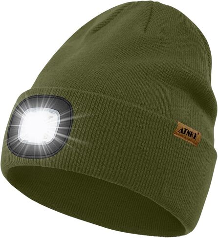 ATNKE LED Lighted Beanie Cap,USB Rechargeable 4 LED Running Headlamp Bright Hat with Light Tech Gifts for Men and Women in Saudi Arabia