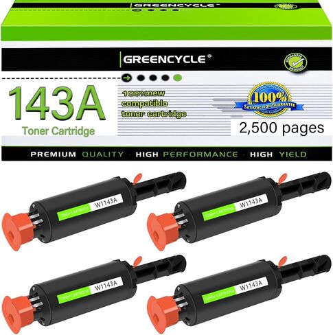 greencycle W1143A W1143AD Compatible Toner Cartridge Replacement for HP 143A Black Toner Reload Kit 143AD Use for Laser Neverstop 1001nw Printer MFP 1202w 1202nw 1201n Ink Cartridge (4Pack) in Kuwait