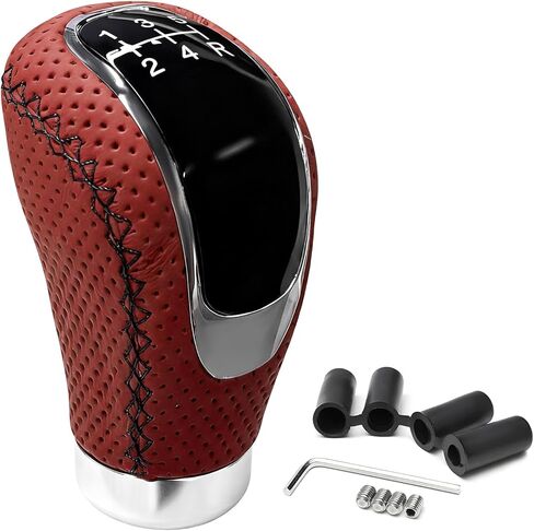5 Speed Shift Knob, Weighted Leather Car Manual Gear Stick Shifting Handle with Adapters, Universal Manual Transmission Shifter Lever Replacement for Cars Trucks SUVs (Black) in Kuwait