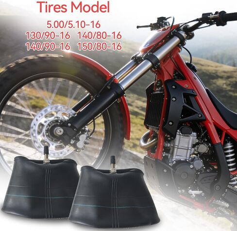 2 PCS 5.00/5.10-16 Inner Tube 130/90-16 Tube Replacement with TR4 Straight Valve Stem for Pit Bike Front/Rear Tire Tubes in Kuwait
