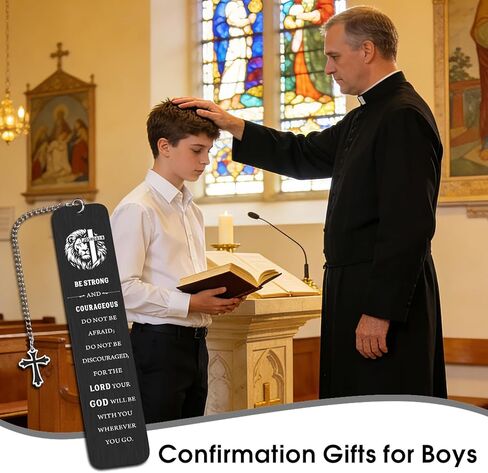 Confirmation Gifts for Teenage Boys, Christian Bookmarks for Men, Religious Bible Accessories for Men, Catholic Gifts for Man Baptism First Communion Confirmation, Easter Basket Stuffers for Boys in Kuwait