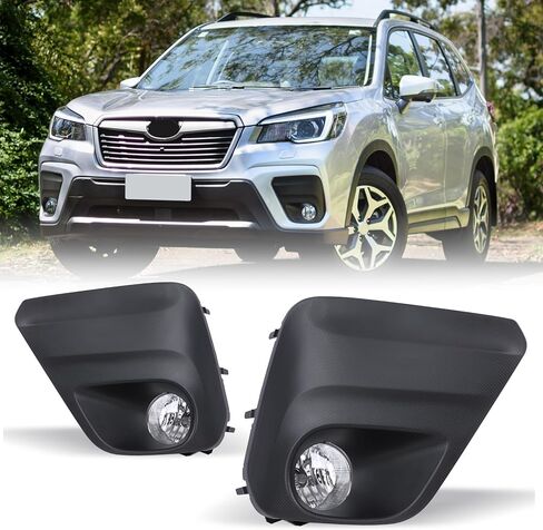 Fog Light Assembly Fits for 2019-2021 Subaru Forester Base, CONVENIENCE, PREMIUM Models, Universal Wiring Harness and H16 Bulbs Included(12V 19W) - Clear PC Lens, Black ABS Housing, 1 Pair in Saudi Arabia
