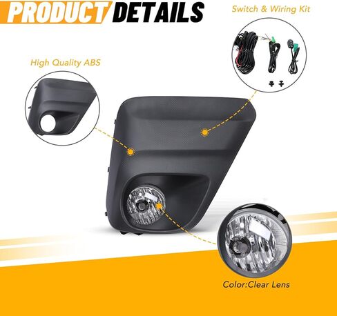 Fog Light Assembly Fits for 2019-2021 Subaru Forester Base, CONVENIENCE, PREMIUM Models, Universal Wiring Harness and H16 Bulbs Included(12V 19W) - Clear PC Lens, Black ABS Housing, 1 Pair in Saudi Arabia