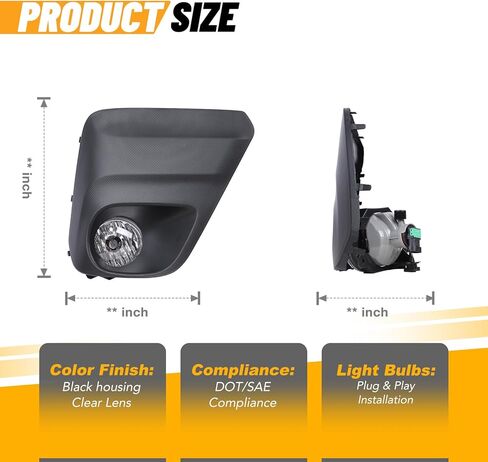 Fog Light Assembly Fits for 2019-2021 Subaru Forester Base, CONVENIENCE, PREMIUM Models, Universal Wiring Harness and H16 Bulbs Included(12V 19W) - Clear PC Lens, Black ABS Housing, 1 Pair in Saudi Arabia