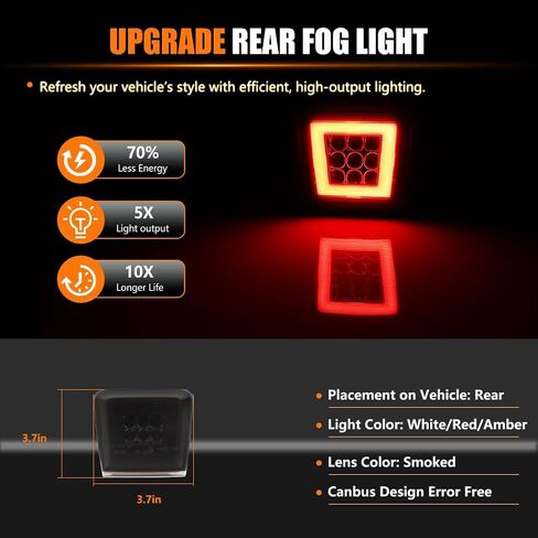 مصباح ضباب خلفي LED لـ 2009-2019 Nissan 370Z، 2013-2017 Nissan Juke Nismo، مصباح ضباب خلفي LED كامل، عدسة مدخنة 5 في 1، مصابيح خلفية احتياطية لفرامل الذيل الأحمر in Kuwait