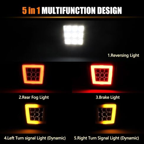 مصباح ضباب خلفي LED لـ 2009-2019 Nissan 370Z، 2013-2017 Nissan Juke Nismo، مصباح ضباب خلفي LED كامل، عدسة مدخنة 5 في 1، مصابيح خلفية احتياطية لفرامل الذيل الأحمر in Kuwait