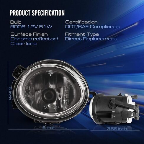 AUTOWIKI Fog Lights for 2001-2006 BMW 3 Series E46 M3/ 00-03 5 Series E39 M5 With Clear Lens 2PCS in Saudi Arabia