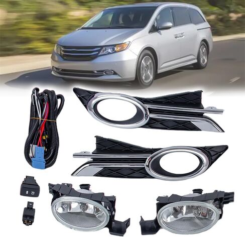 Fog Lights Replacement for Honda Odyssey 2014-2017 with H11 12V 55W Bulbs Bezel Fog Lamps Assembly 1 Pair in Kuwait