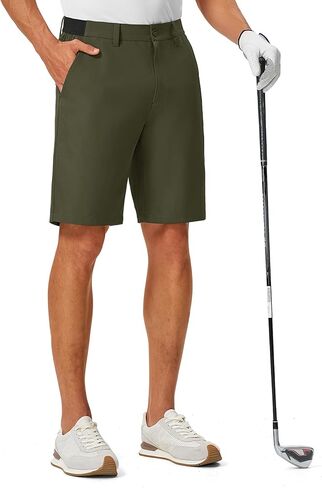 TBMPOY Men's 9" Golf Shorts Stretch Dress Quick Dry Casual Flat Front Elastic Waist Shorts for Men with 5 Pockets in Saudi Arabia