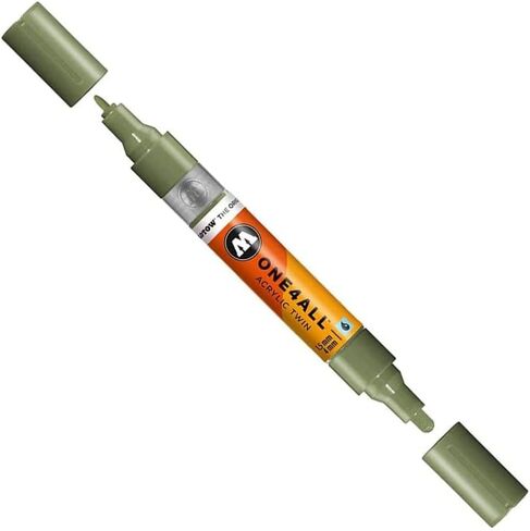 MOLOTOW ONE4ALL Acrylic Twin Pump Marker, 1.5mm and 4mm Nibs, Signal White, 1 Each (227.411) in Kuwait