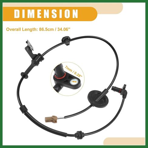 Motoforti ABS Sensor No.599101W000 - Car Rear Left ABS Wheel Speed Sensor - for Kia Rio 2012-2017 ABS Metal Black - 1 Pc Long-lasting in Saudi Arabia