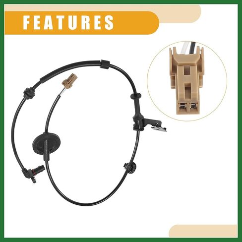 Motoforti ABS Sensor No.599101W000 - Car Rear Left ABS Wheel Speed Sensor - for Kia Rio 2012-2017 ABS Metal Black - 1 Pc Long-lasting in Saudi Arabia