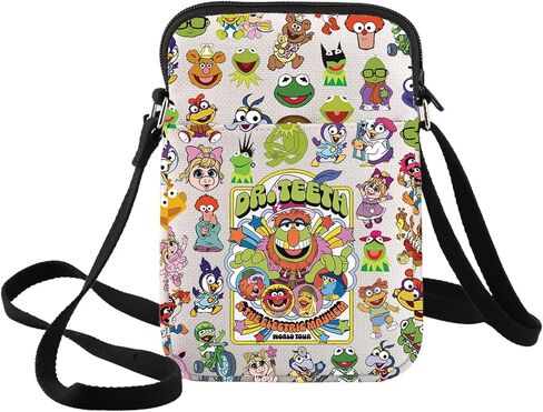 BWWKTOP Kermit Frog & Piggy Crossbody Bag Fozzie Bear Fans Gift Gonzo & Rowlf the Dog Shoulder Bag Kermit Frog Merchanddise in Saudi Arabia