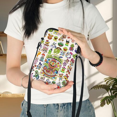BWWKTOP Kermit Frog & Piggy Crossbody Bag Fozzie Bear Fans Gift Gonzo & Rowlf the Dog Shoulder Bag Kermit Frog Merchanddise in Saudi Arabia
