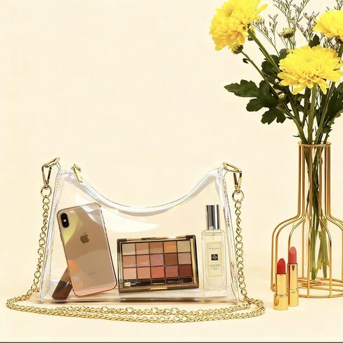 Clear Purse for Women, for Women Stadium Approved, Clear Crossbody Bag with Zipper Closure Transparent Purse for Concert Sports in Kuwait
