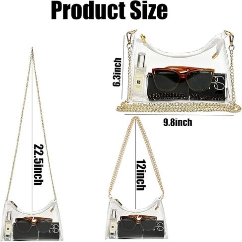 Clear Purse for Women, for Women Stadium Approved, Clear Crossbody Bag with Zipper Closure Transparent Purse for Concert Sports in Kuwait