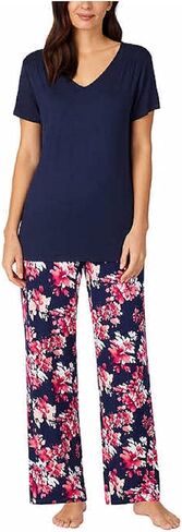 Carole Hochman Midnight Women's 2 Piece Super Soft Pajama Set (Dark Blue, Large) in Kuwait