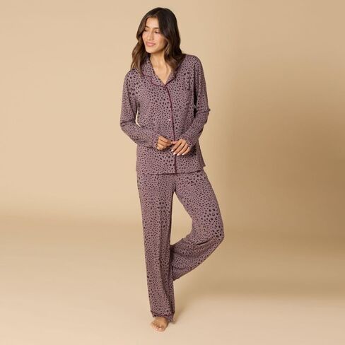 طقم بي جيه نسائي من Softies بياقة Aria-Slim Notch، Wild Driftwood، XS in Kuwait