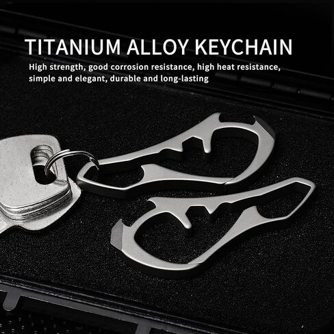 WARHERO Titanium Alloy Keychain Minimalist Key Holder Bottle Opener Prying Can EDC Tools in Kuwait