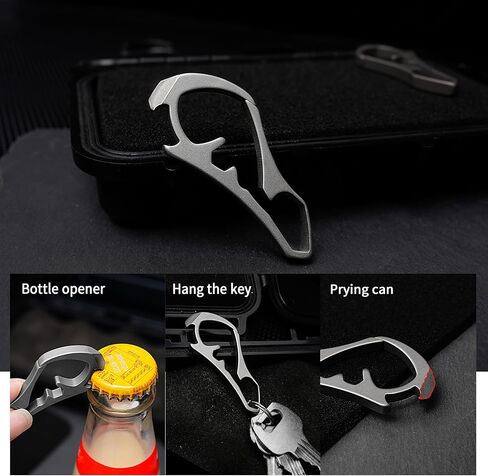 WARHERO Titanium Alloy Keychain Minimalist Key Holder Bottle Opener Prying Can EDC Tools in Kuwait