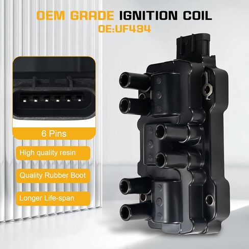 QYL Ignition Coil Pack compatible with V6 3.5L 3.9L 2006-2011 Impala Malibu Monte Carlo Pontiac G6 Lucerne Terraza, 3.4L 2005-09 Equinox, 4.3L Express Silverado Savana Sierra 1500 12595088 UF434 in Saudi Arabia