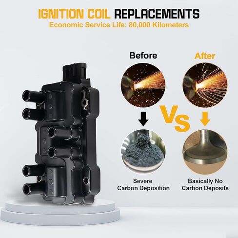 QYL Ignition Coil Pack compatible with V6 3.5L 3.9L 2006-2011 Impala Malibu Monte Carlo Pontiac G6 Lucerne Terraza, 3.4L 2005-09 Equinox, 4.3L Express Silverado Savana Sierra 1500 12595088 UF434 in Saudi Arabia