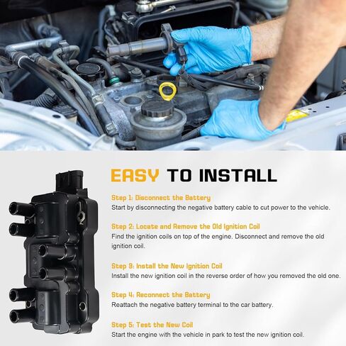 QYL Ignition Coil Pack compatible with V6 3.5L 3.9L 2006-2011 Impala Malibu Monte Carlo Pontiac G6 Lucerne Terraza, 3.4L 2005-09 Equinox, 4.3L Express Silverado Savana Sierra 1500 12595088 UF434 in Saudi Arabia