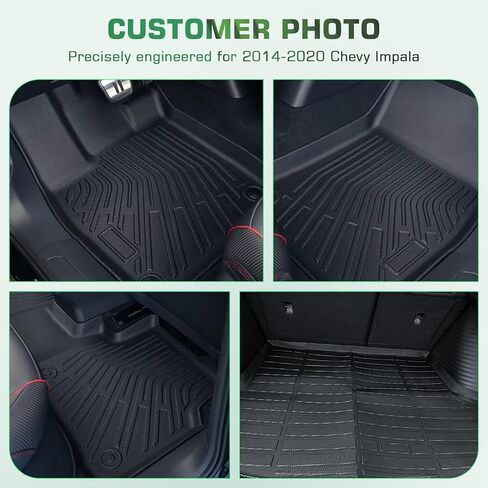 Floor Mats for Chevy Impala 2020 2019 2018 2017 2016 2015 2014, Custom Fit Black TPE Floor Liners for Chevrolet Impala, All Weather Anti-Slip Cargo Liner Accessories in Saudi Arabia