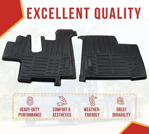 Mytee Products Black Heavy Duty Truck Floor Mat Compatible with Kenworth T440(2011-2021), T470(2011-2021), T600(2006-2007), T660(2007-2017), T800(2006-2021), W900(2006-2021) - TVP, 2-Pcs Set in Saudi Arabia