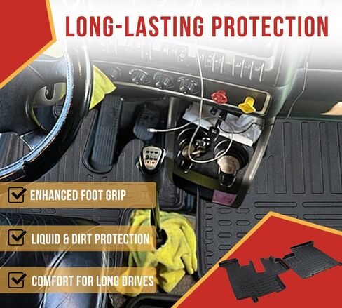 Mytee Products Black Heavy Duty Truck Floor Mat Compatible with Kenworth T440(2011-2021), T470(2011-2021), T600(2006-2007), T660(2007-2017), T800(2006-2021), W900(2006-2021) - TVP, 2-Pcs Set in Saudi Arabia