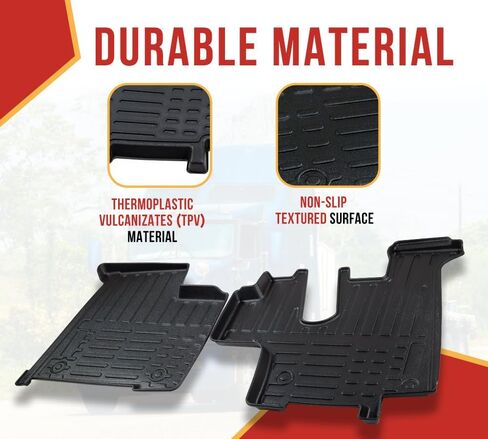 Mytee Products Black Heavy Duty Truck Floor Mat Compatible with Kenworth T440(2011-2021), T470(2011-2021), T600(2006-2007), T660(2007-2017), T800(2006-2021), W900(2006-2021) - TVP, 2-Pcs Set in Saudi Arabia