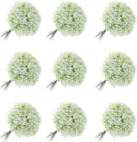 150PCS Babys Breath Artificial Flowers, Bulk Faux Baby Breath Flower Babys Breaths White Gypsophila Real Touch Wedding Flower Bouquet for Wedding Party Bouquet Garden Home Decor-11.81inches in Saudi Arabia