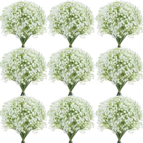 150PCS Babys Breath Artificial Flowers, Bulk Faux Baby Breath Flower Babys Breaths White Gypsophila Real Touch Wedding Flower Bouquet for Wedding Party Bouquet Garden Home Decor-11.81inches in Saudi Arabia