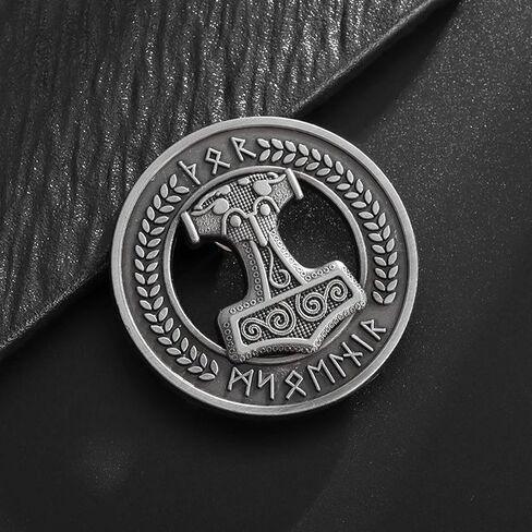 الأساطير الشمال الرجعية الآلهة أودين سلتيك ثور المطرقة رون بروش مناسبة للرجال شخصية سحر الشرير الاتجاه دبوس هدية مجوهرات الإكسسوارات in Saudi Arabia