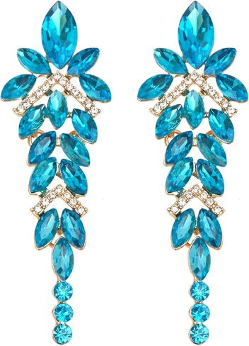 Luxury Marquise Crystal Chandelier Dangle Earrings Trendy Statement Drop Earrings Gifts for Women in Kuwait