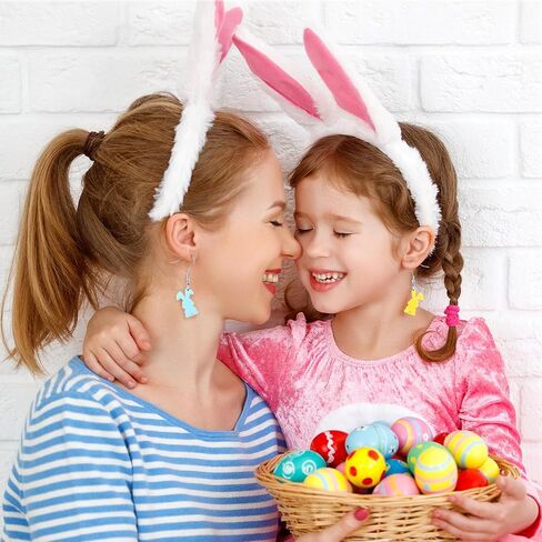 Misdary 24 زوجًا من أقراط أرنب عيد الفصح السائبة سحر أرنب الربيع للنساء أقراط أرنب أكريليك ملونة لطيفة مع تصميم مزدوج الجانب متدلي هدية عيد الفصح إكسسوار مجوهرات 6 ألوان in Kuwait