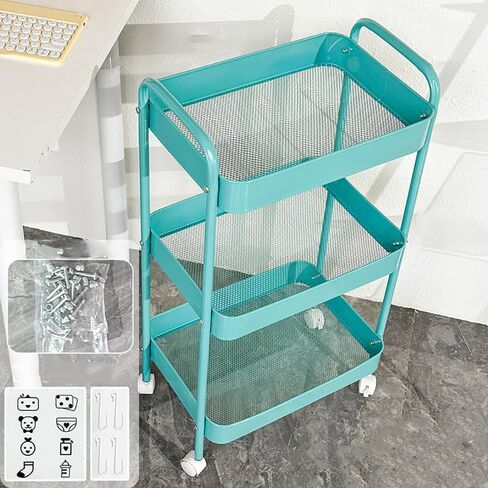 Baby Diaper Caddy Organizer Cart - Multifunction 3 Tier Rolling Cart Lightweight Utility Baby Essentials for Nursery Storage Mobile Utility Cart for Nursery, Kitchen, Bathroom, Craft Room (Yellow) in Kuwait