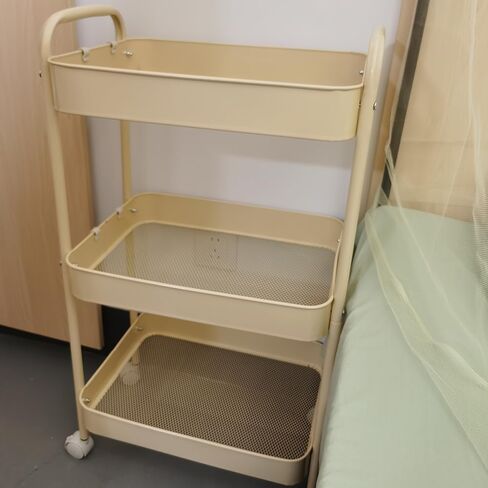 Baby Diaper Caddy Organizer Cart - Multifunction 3 Tier Rolling Cart Lightweight Utility Baby Essentials for Nursery Storage Mobile Utility Cart for Nursery, Kitchen, Bathroom, Craft Room (Yellow) in Saudi Arabia