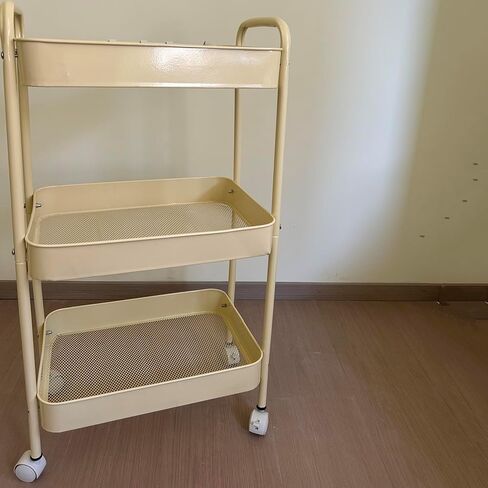 Baby Diaper Caddy Organizer Cart - Multifunction 3 Tier Rolling Cart Lightweight Utility Baby Essentials for Nursery Storage Mobile Utility Cart for Nursery, Kitchen, Bathroom, Craft Room (Yellow) in Saudi Arabia