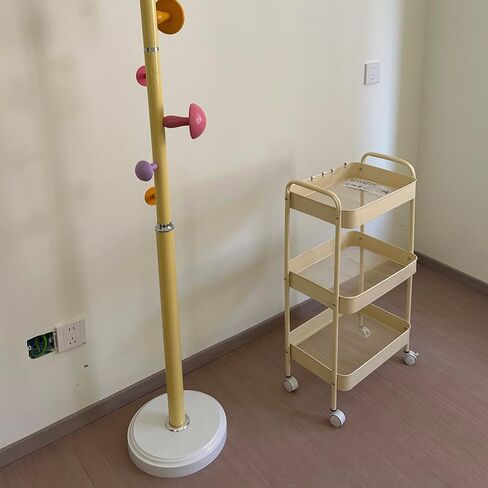 Baby Diaper Caddy Organizer Cart - Multifunction 3 Tier Rolling Cart Lightweight Utility Baby Essentials for Nursery Storage Mobile Utility Cart for Nursery, Kitchen, Bathroom, Craft Room (Yellow) in Saudi Arabia