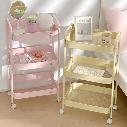 Baby Diaper Caddy Organizer Cart - Multifunction 3 Tier Rolling Cart Lightweight Utility Baby Essentials for Nursery Storage Mobile Utility Cart for Nursery, Kitchen, Bathroom, Craft Room (Yellow) in Saudi Arabia