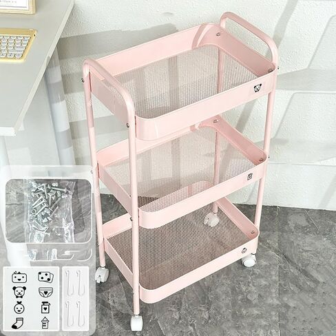 Baby Diaper Caddy Organizer Cart - Multifunction 3 Tier Rolling Cart Lightweight Utility Baby Essentials for Nursery Storage Mobile Utility Cart for Nursery, Kitchen, Bathroom, Craft Room (Yellow) in Saudi Arabia
