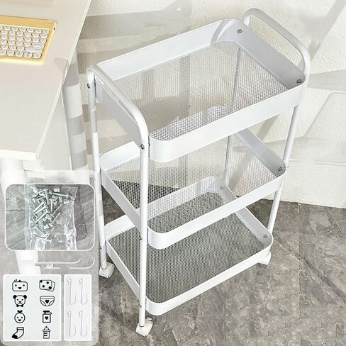 Baby Diaper Caddy Organizer Cart - Multifunction 3 Tier Rolling Cart Lightweight Utility Baby Essentials for Nursery Storage Mobile Utility Cart for Nursery, Kitchen, Bathroom, Craft Room (Yellow) in Saudi Arabia