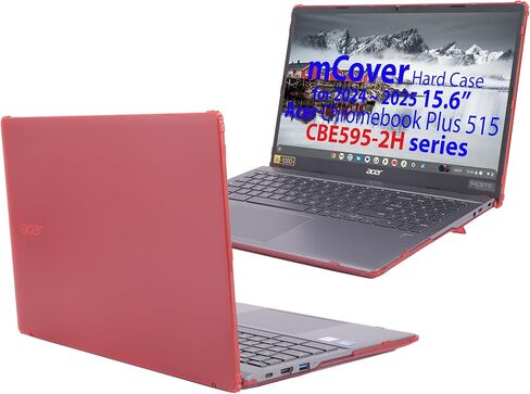 mCover Case ONLY Compatible for 2024-2025 15.6" Acer ChromeBook Plus 515 CBE595-2 Series Notebook Computer (NOT Fitting Any Other Acer Models) (Red) in Saudi Arabia