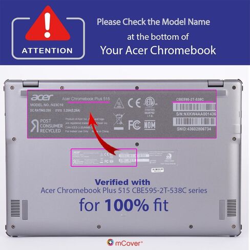 mCover Case ONLY Compatible for 2024-2025 15.6" Acer ChromeBook Plus 515 CBE595-2 Series Notebook Computer (NOT Fitting Any Other Acer Models) (Red) in Saudi Arabia