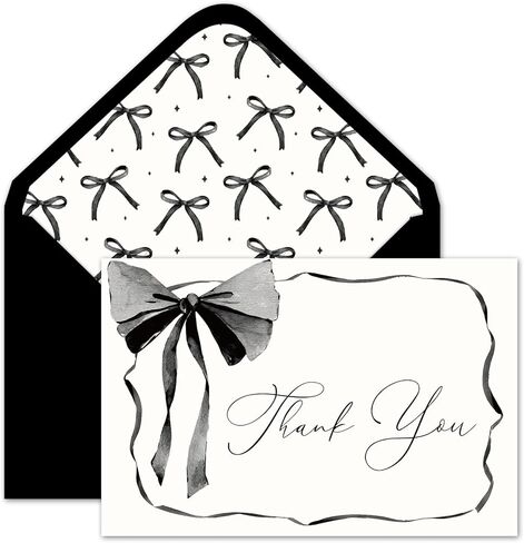 Whaline 24 Pack Pink Bow Thank You Cards Coquette Bow Greeting Cards with Envelopes Stickers Blank Note Card for Wedding Bridal Baby Shower Birthday, 4 x 6 Inch in Saudi Arabia