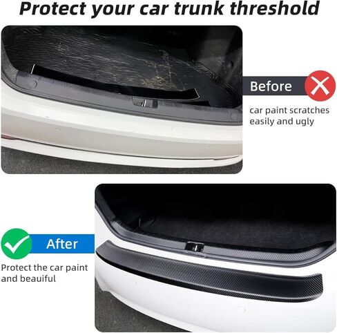 Carbon Fiber Car Rear Bumper Protector Guard for Subaru Forester 2015-2018, Anti-Scratch Car Trunk Protection Strip Car Accessories in Kuwait