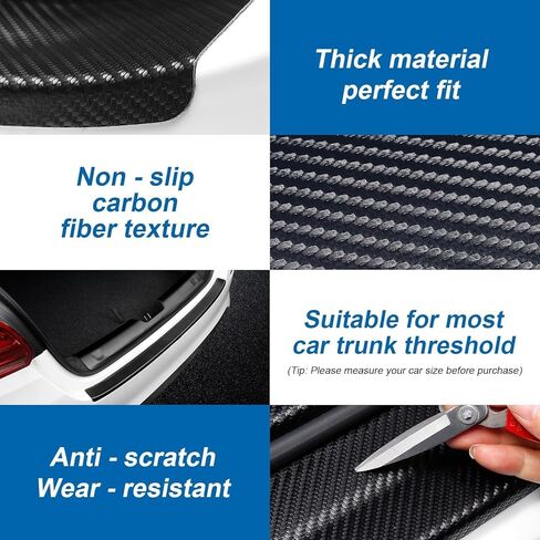 Carbon Fiber Car Rear Bumper Protector Guard for Subaru Forester 2015-2018, Anti-Scratch Car Trunk Protection Strip Car Accessories in Kuwait