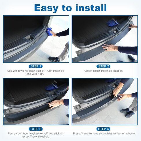 Carbon Fiber Car Rear Bumper Protector Guard for Subaru Forester 2015-2018, Anti-Scratch Car Trunk Protection Strip Car Accessories in Kuwait